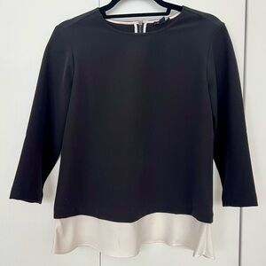 Ann Taylor Black and White Layered Blouse